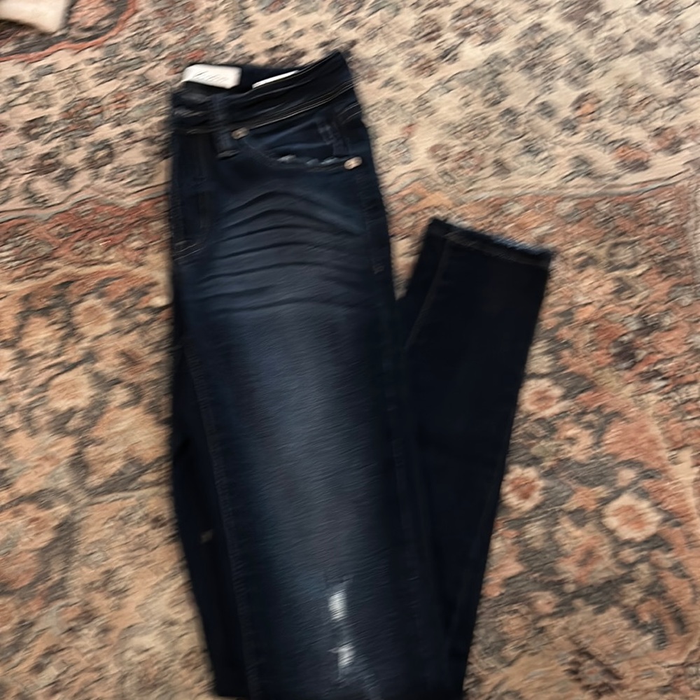 Size 1 high wasted dark jeans
